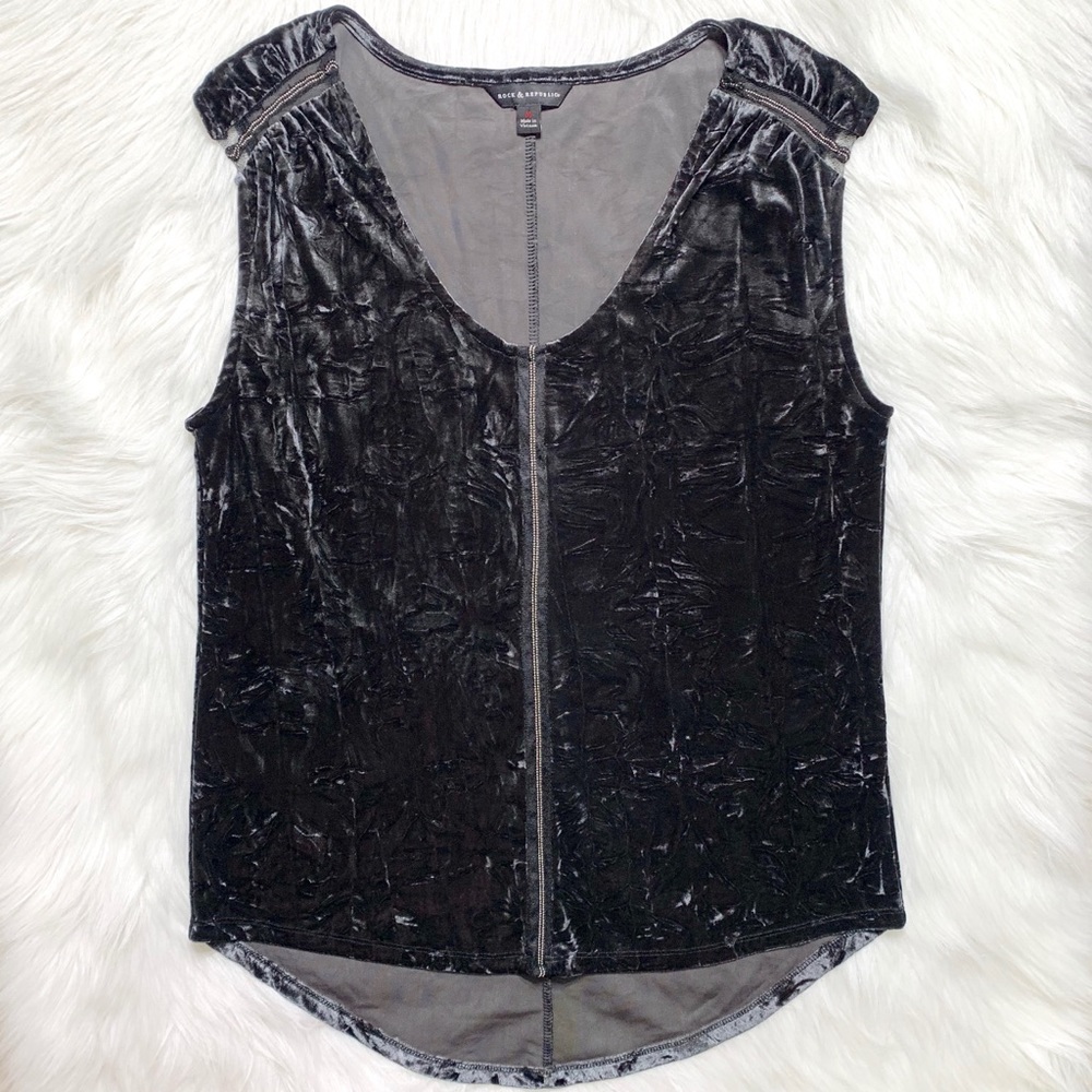 SOLD-Rock & Republic Crushed Velvet Sleeveless Top - Picture 5 of 8